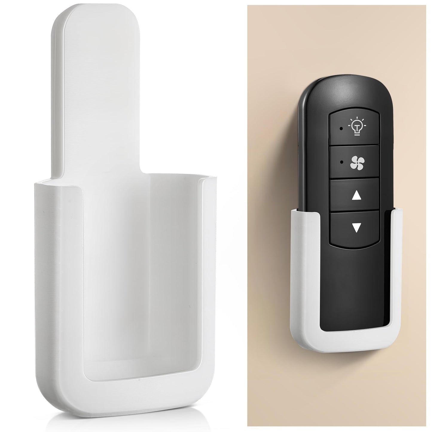 Saillong 1 Pack Ceiling Fan Remote Control Holder With Screws Wall Mount Fan Remote Bracket (White)