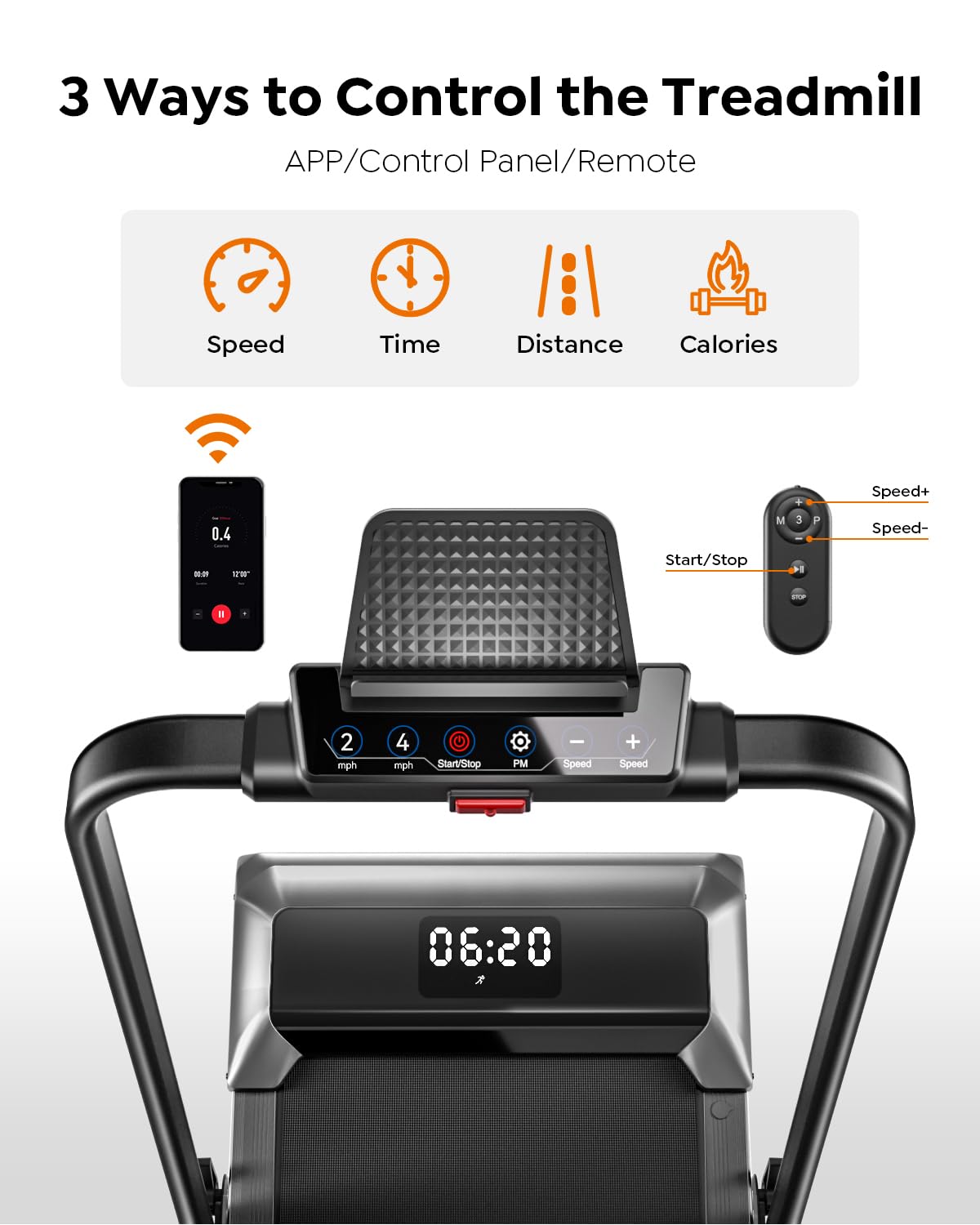 Acezoe Walking Pad Treadmill with Incline and Handle Bar, 2 in 1 Folding Treadmills for Home Small Office, 300lbs Portable Compact Under Desk Treadmill with Remote Control, LED Display and Apps