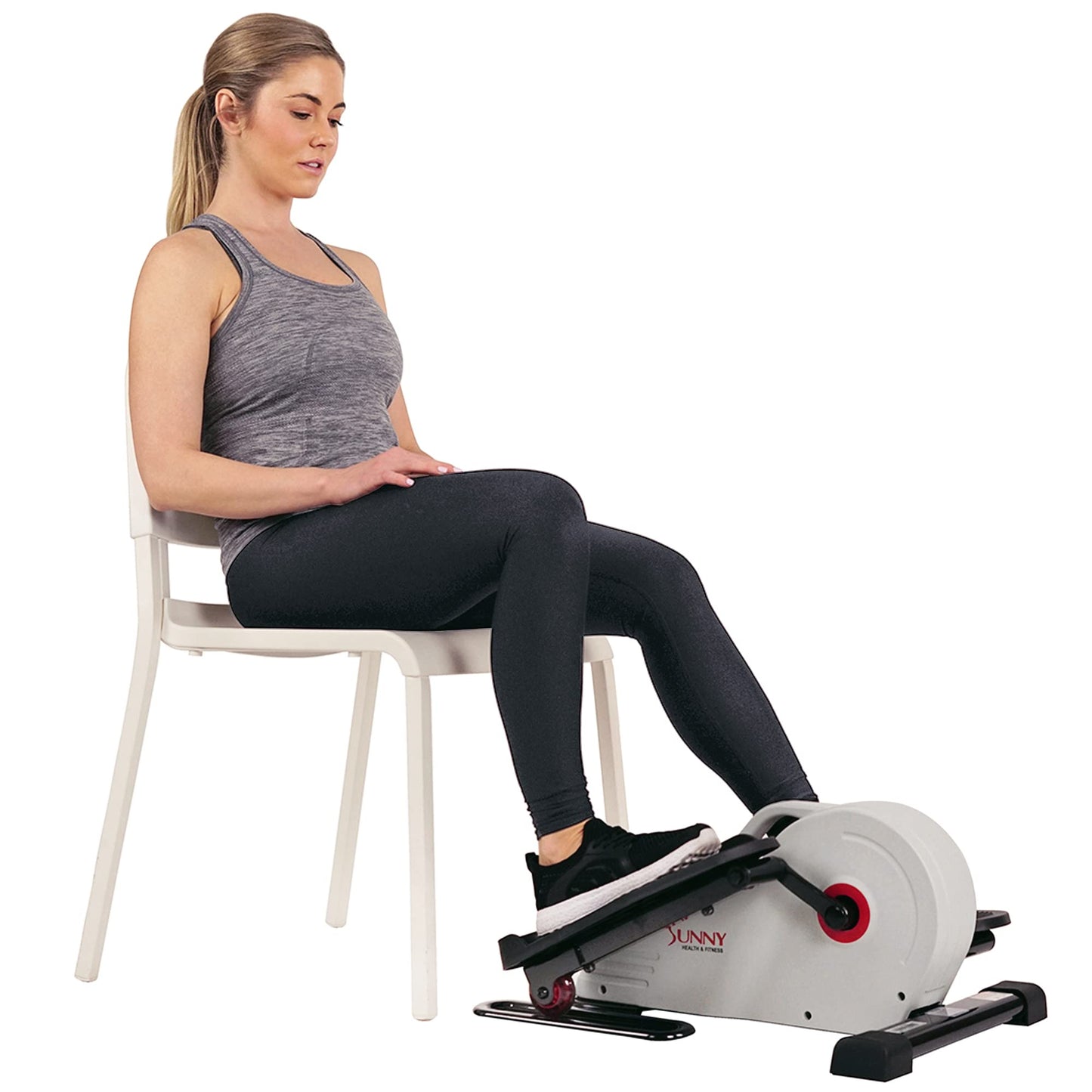 Sunny Health & Fitness Sitting Under Desk Pedal Exerciser, Portable Training Machine for Senior Exercise, Home Workout Elliptical & Bike - SF-E3872