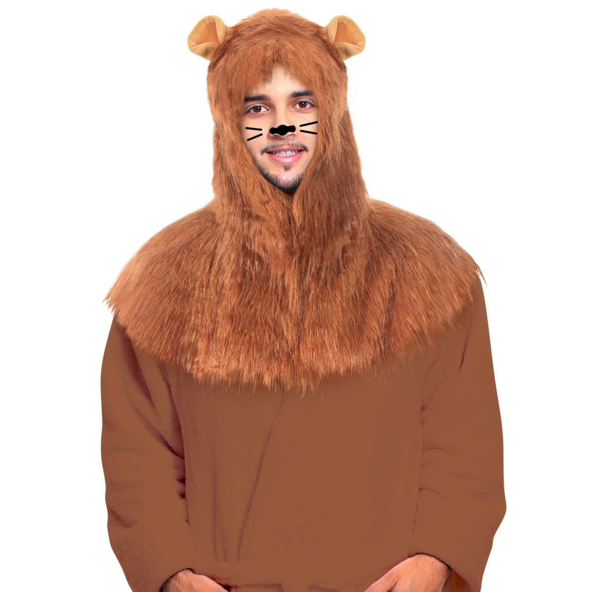 Suncalla Halloween Lion Mane Costume Accessories for Adult Animal Themed Costume Include Plush Mask Lion Ears Headband for Halloween Cosplay