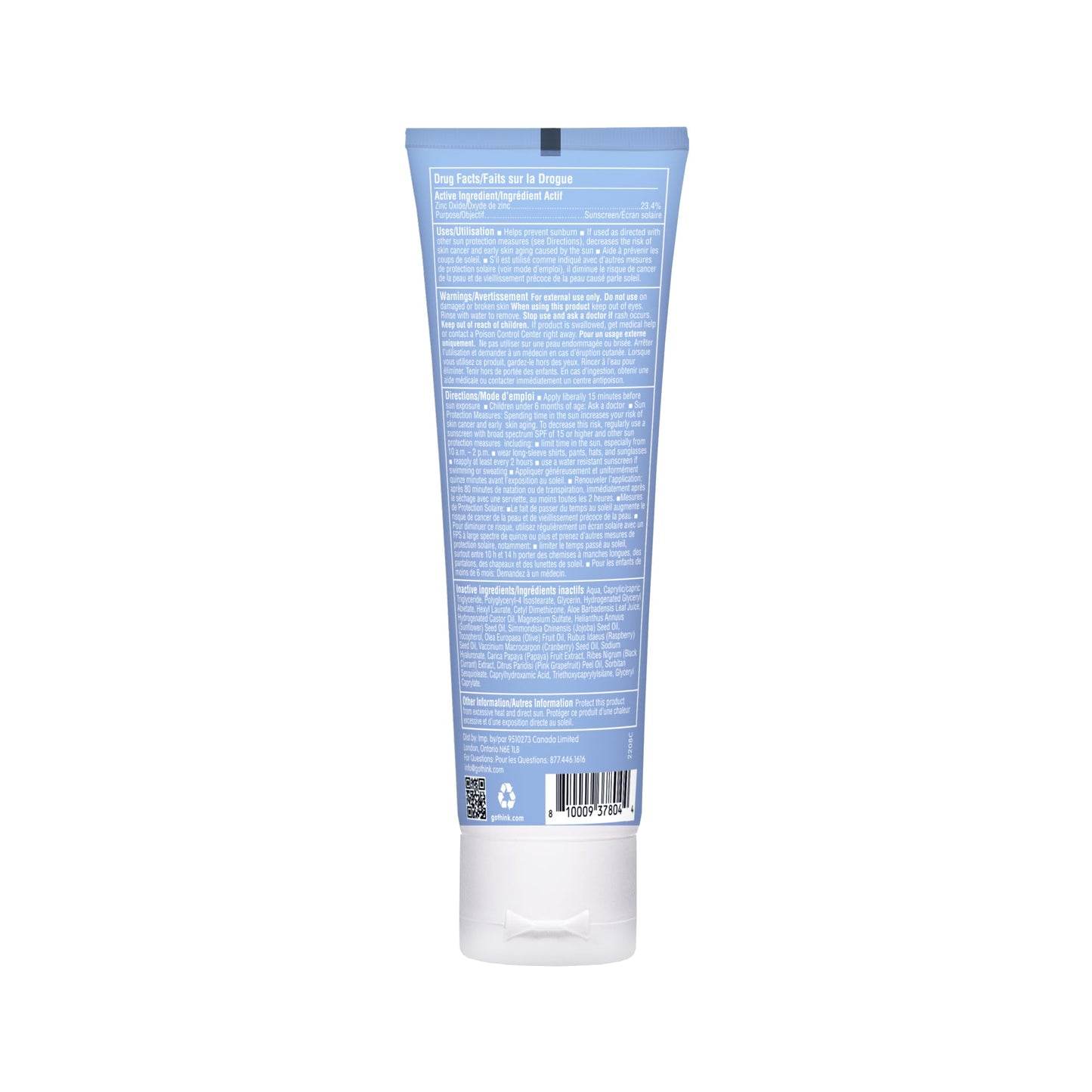 Thinksport Mineral Sunscreen, SPF 50 Clear Zinc Oxide Sunscreen, 3 Fl Oz, Natural, Water Resistant, Reef Safe, Broad Spectrum UV