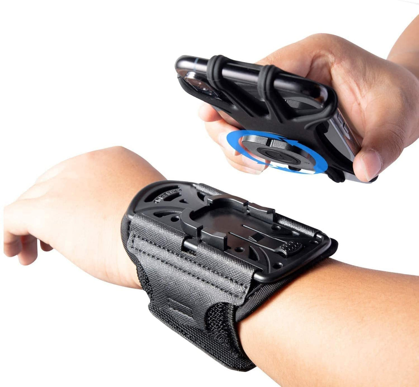 Hlomom Wristband Phone Holder For Running, 360Rotation & Detachable Sports Armband With Key Holder For Iphone 16/15/14/13/12/11/