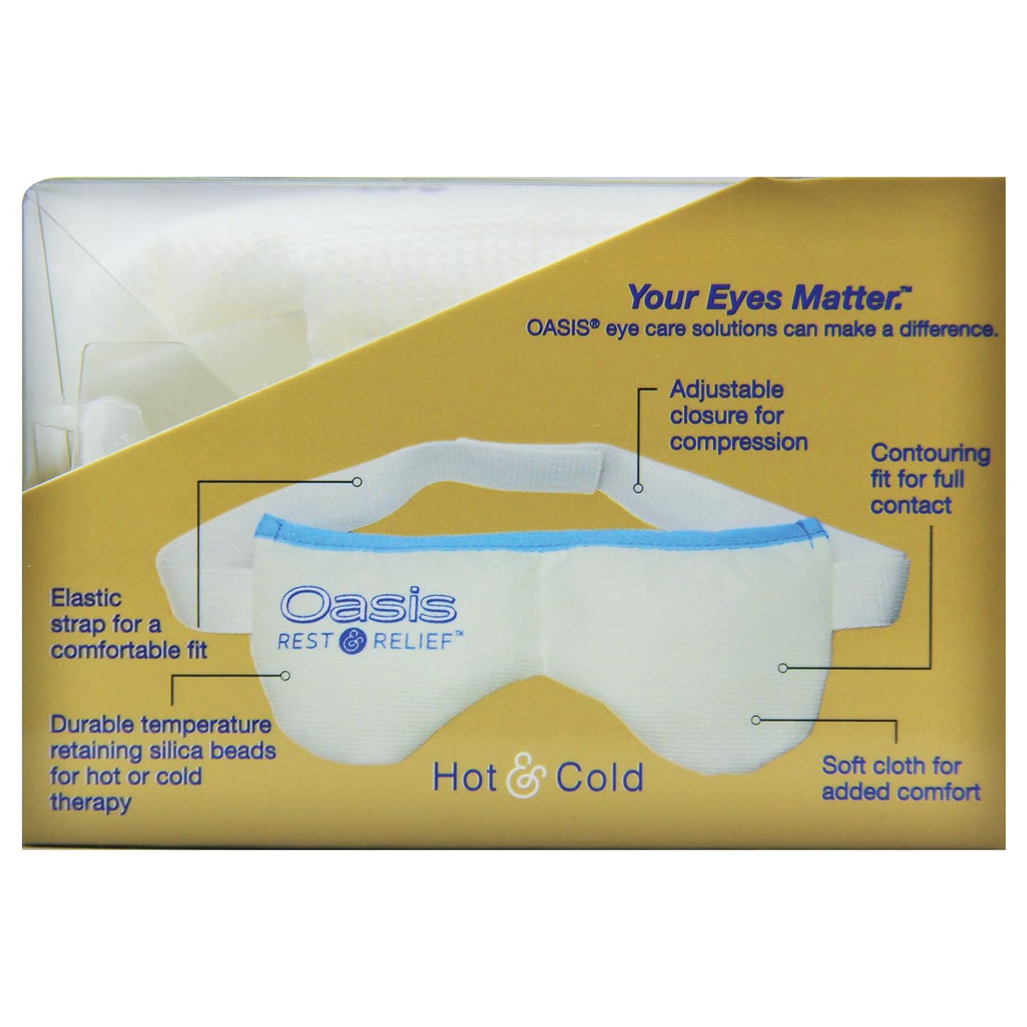 OM8000 - Oasis Rest & Relief® Hot and Cold Therapy Adjustable Eye Mask | Soothing Relief | Compress for Dry Eyes