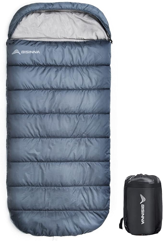 BISINNA XXL Sleeping Bag(90.55"x39.37") for Big and Tall Adults,3-4 Seasons Plus Size Warm and Comfortable Waterproof Ligh...