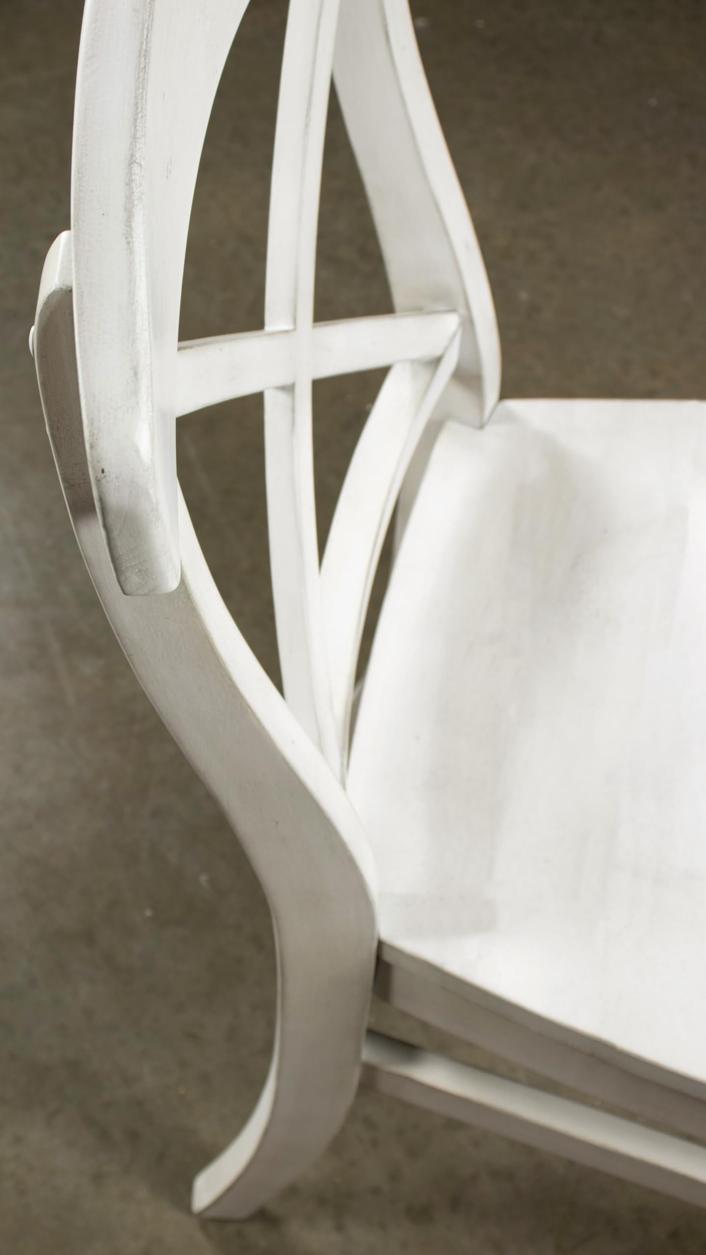 Roundhill Furniture Harola Cross-Back Dining Side Chairs in Set of 2, Smoky White Finish