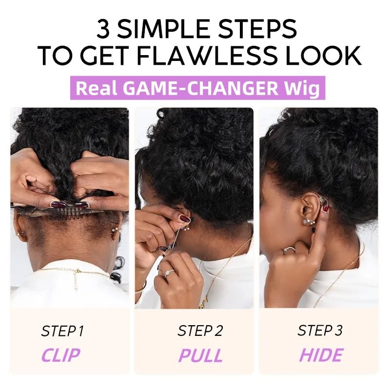 snv Game Changer 360 Glueless Wigs Invisible Drawstring Snug Fit Full HD Lace Wigs Human Hair Pre Plucked Pre Cut Bleached Tiny