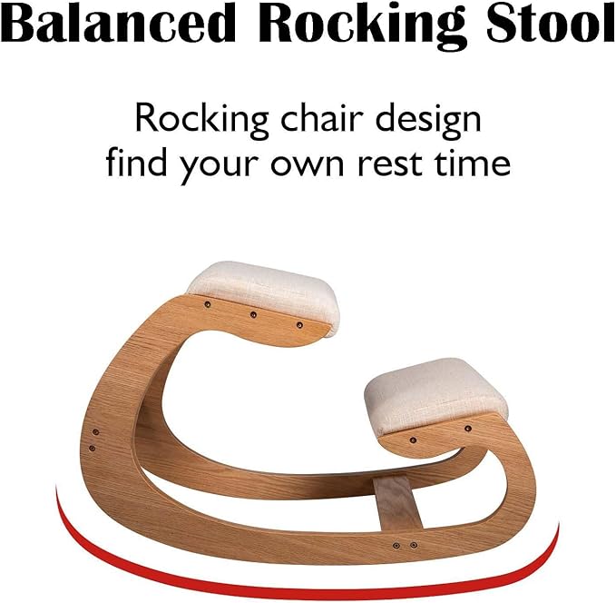 Ergonomic Kneeling Chair, Heavy Duty Posture Kneeling Stool with Extra Padding, Posture Support Comfortable Chairs, Angled Rocking Stool & Balancing Seat, for Adult Home, Office, Living Room