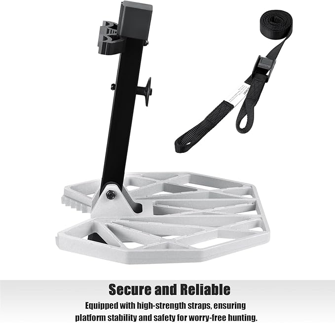 LUCKY CLOVER Saddle Hunting Platform: Cast Aluminum Tree Saddle Platform, Lightweight Hunting Saddle Platform, Fully Adjustable Reliable Silent 12''X12'' Hunting Platform, Saddle Hunting Accessories