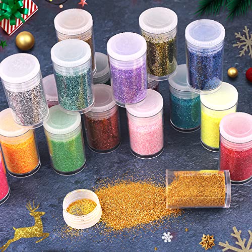 Ultra Fine Glitter 45 Colors Set, Holographic Glitter Powder for Tumblers, Arts and Craft Glitter, Iridescent Glitter for ...