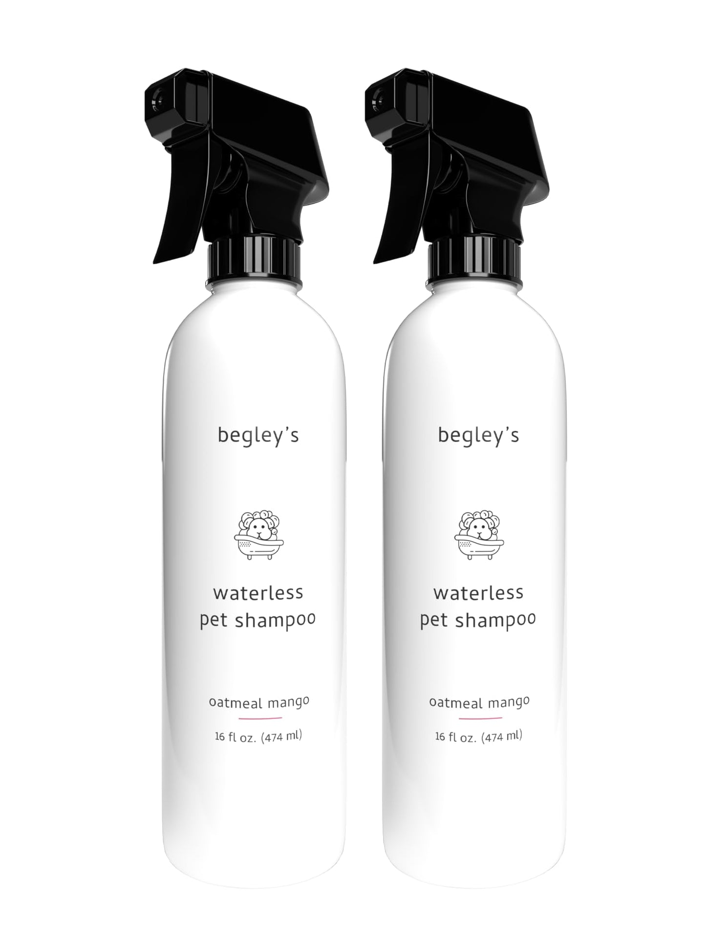 Begley’s No Rinse Waterless Pet Shampoo, Bathless Cleaning, Deodorizing, and Odor Removal for a Shiny, Fresh Smelling Coat - Effective for Dogs, Puppies, and Cats - Fresh Oatmeal Mango Scent