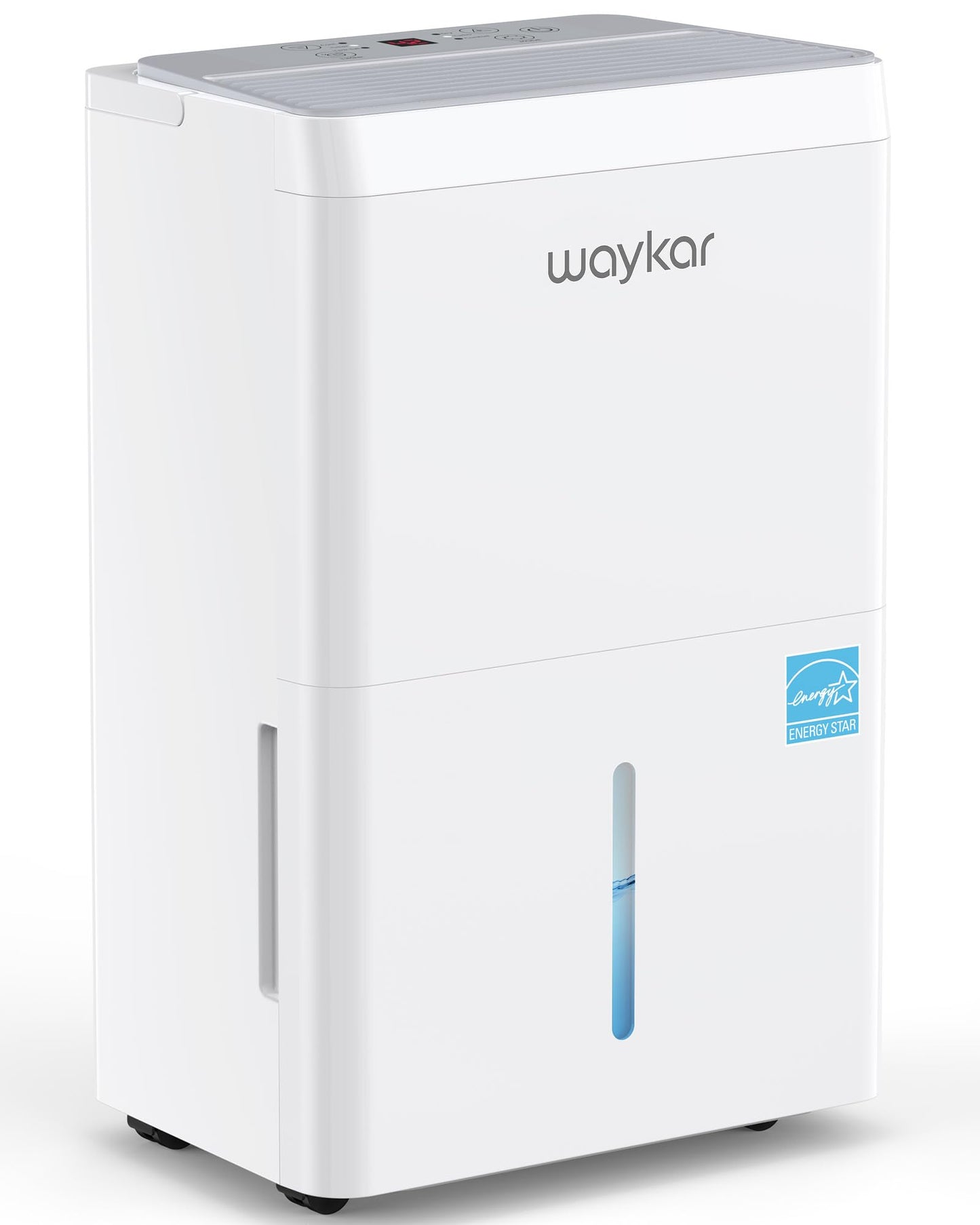 Waykar 5000 Sq.Ft Energy Star Dehumidifier for Basement & Home, 80 Pint/Day with Drain Hose & Tank, Ultra Quiet (40 dB), Smart Auto Comfort Mode