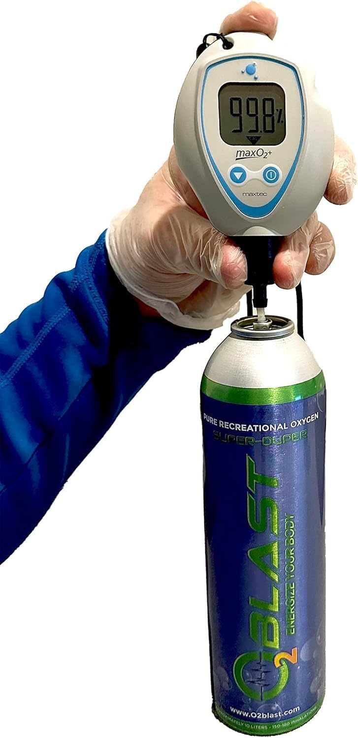 O2 Blast - Portable Oxygen Can, Filled with 99.99% Pure Oxygen in a Can with Breathing Mask for Sports, Travel, and High Altitude Use | On-The-Go Air Support for Hiking and Outdoors – 10L, 6-Pack