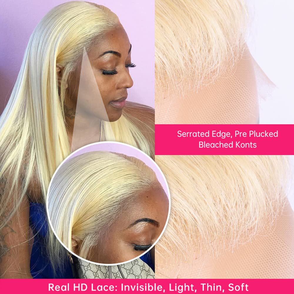 613 Frontal Straight 13x4 Transparent HD Lace Frontal Closure Ear To Ear Blonde 2A Brazilian Virgin Remy Human Hair Extension 10