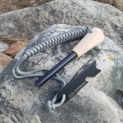Coopers Bay Premium Ferro Rod Fire Starter Kit | Includes Large 1/2" Ferro Rod, Tinder, Custom Carry Pouch