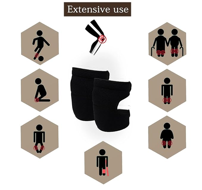 PANRRPERS Knee Pads with Thick Foam Adjustable Non-Slip Knee Pads for Work Garden Cleaning Flooring Yard Dance Yoga Construction Collision Avoidance Kneeling Sleevedd for Men