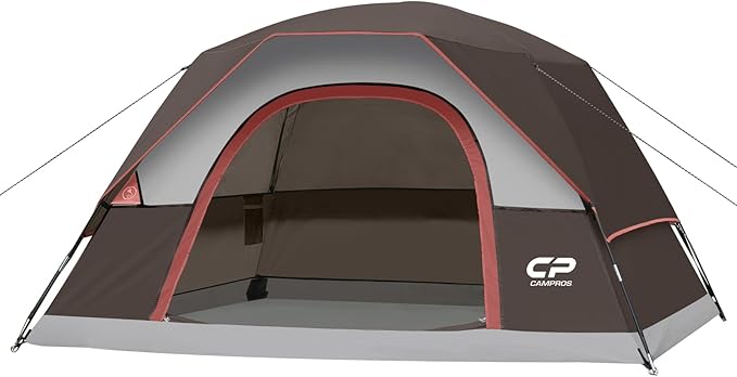 CAMPROS CP Tents for Camping 4 Person Tent Waterproof Windproof Double Layer Camping Tent, Easy Setup Dome Tent with Large...