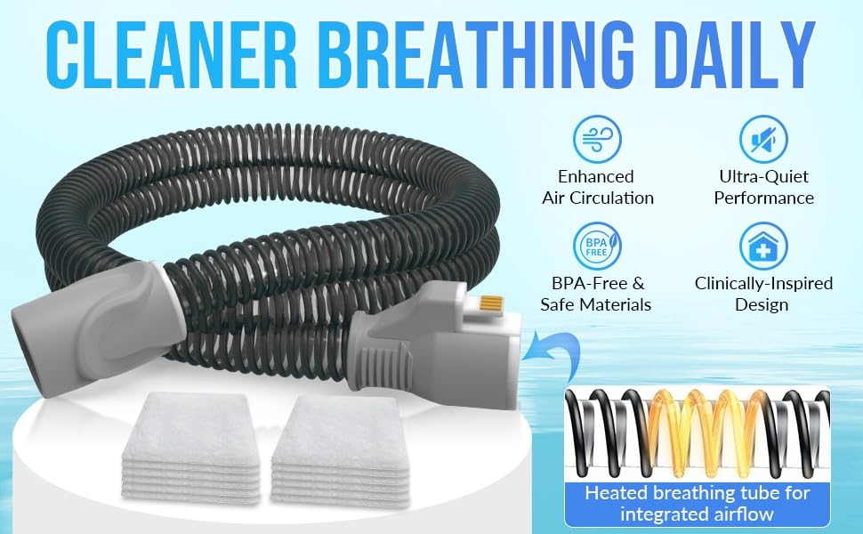 ArmiX AirSense 11 & AirCurve 11 Enhanced Heated CPAP Tubing 20 pcs filters – Compatible with Air Sense – Climate Line Tube for Humidified, Comfortable Sleep Apnea Therapy + 20 pcs filters