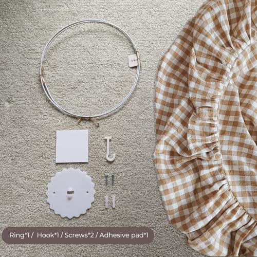 Wonder Space Kids Bed Canopy - Neutral Beige Gingham Checkered Design for Nurseries | Soft Cotton Decorative Tent for Baby...