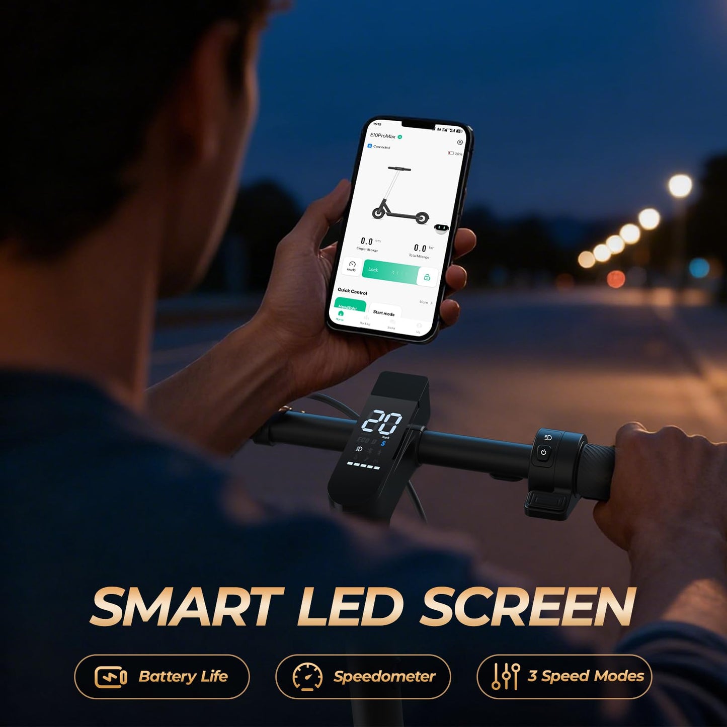 Electric Scooter for Adults 750W /1000W, 20MPH, 32/40 Miles Adult Electric Scooters with Long Range, 10" Tire Motorized Scooters, Foldable E-Scooter Commuter with App, Dual Suspension