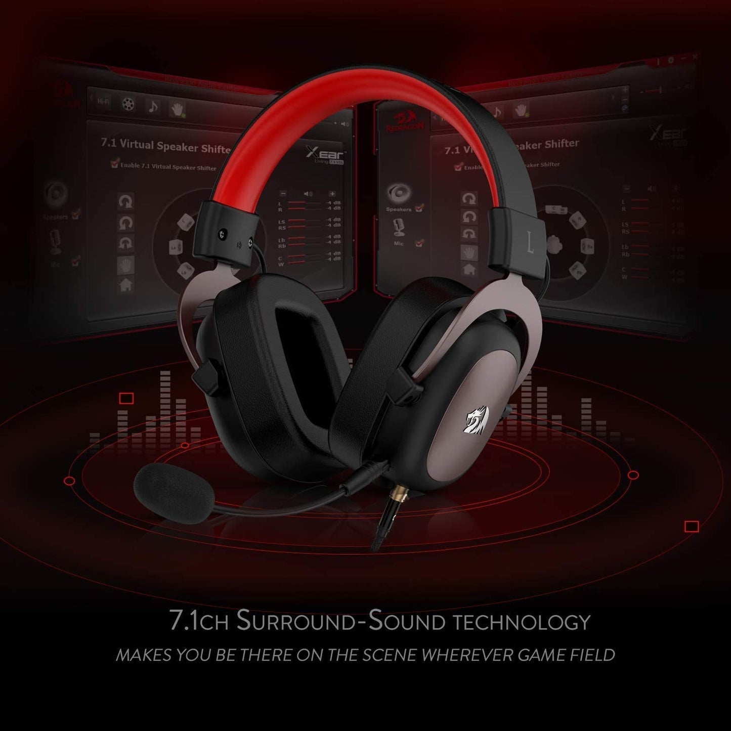 Redragon H510 Zeus Wired Gaming Headset - 7.1 Surround Sound - Memory Foam Ear Pads - 53Mm Drivers - Detachable Microphone, Work