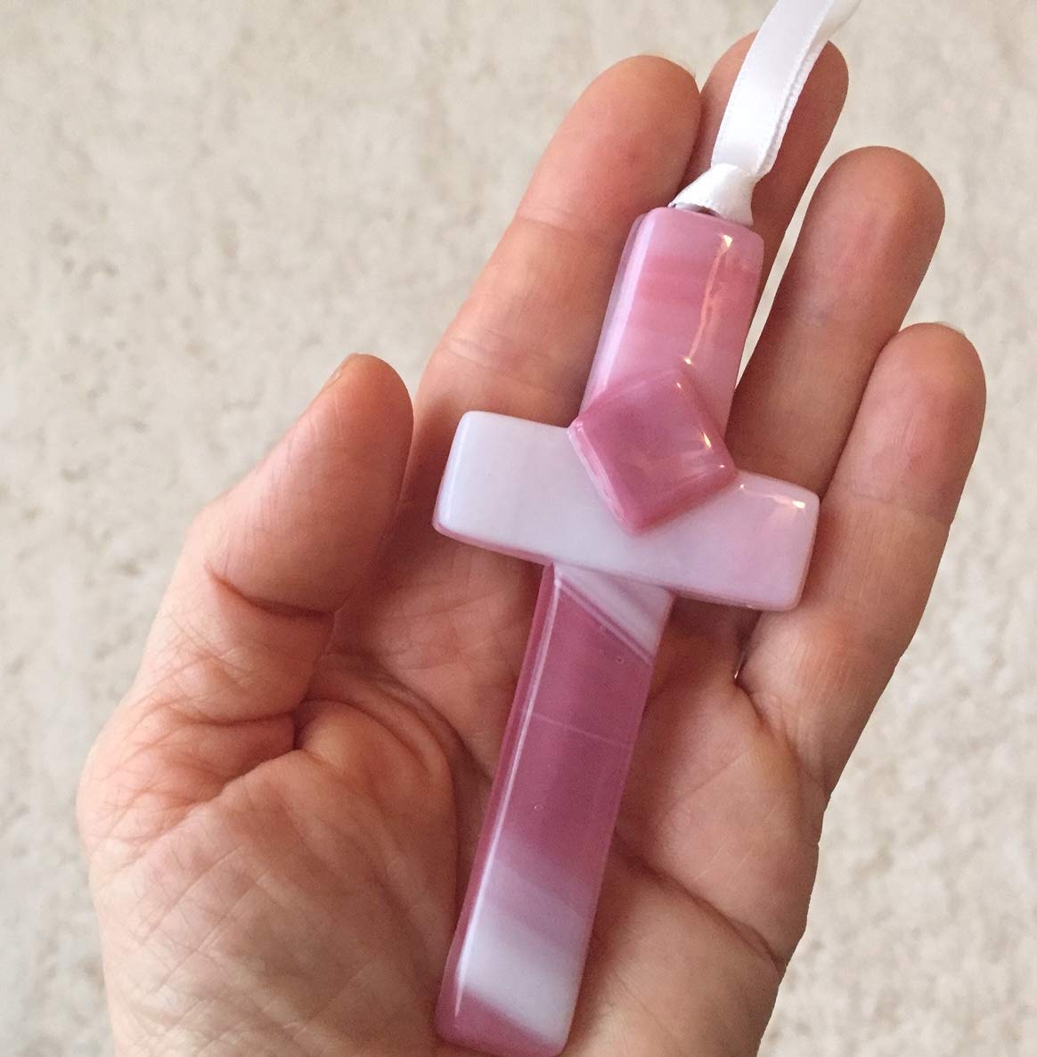 Sentimental Gift for Grandma from Granddaughter/Grandson - Handmade in USA Glass Cross and Grandma Poem - Gift for Grandmother for Mother's Day/Christmas/Birthday- Christian Gift for Grandma