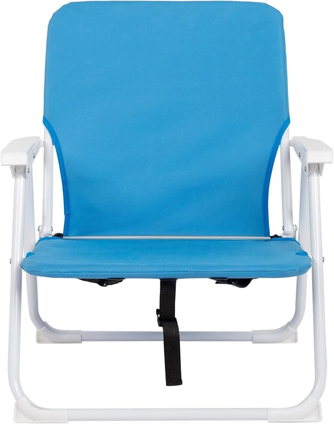 UDeuxff Folding Backpack Beach Chair,Portable Camping Chair with Storage Cup Holder & Adjustable Headrest,Backpack Lawn Chairs for Sunbathing,Camping (Blue)