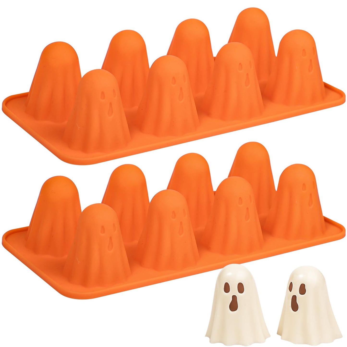 Kamehame Ghost Silicone Mold, 2 Packs Ghost Chocolate Candy Molds Halloween Silicone Molds for Jelly, Chocolate, Candy, Gummy, Crayon, Resin
