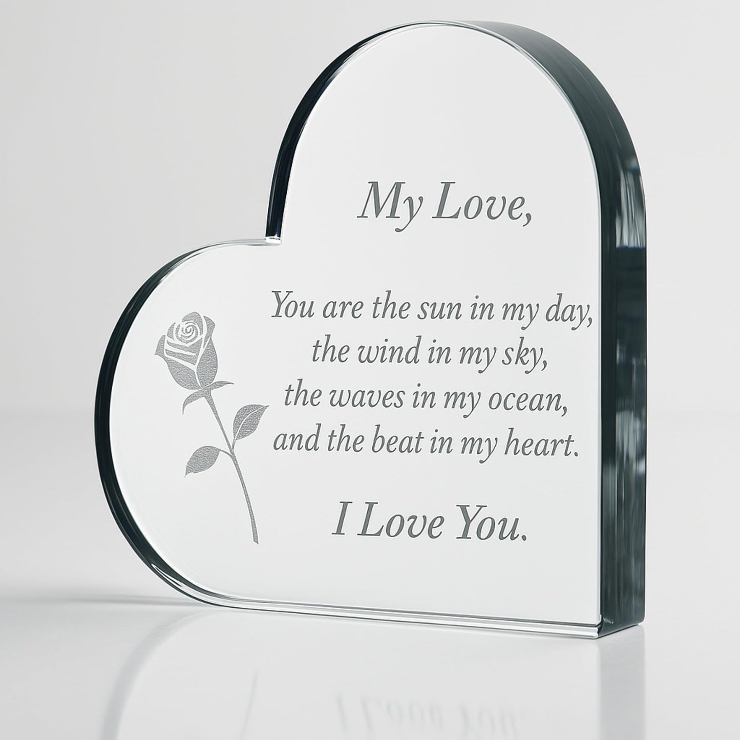 Gift for Anniversary to Wife, Her – Engraved Wooden Set 'To My Love' with Crystal Engraved Heart & 24K Gold Dipped Rose – Romantic Birthday Gifts for Women, Girlfriend, Unique Love Gift Idea
