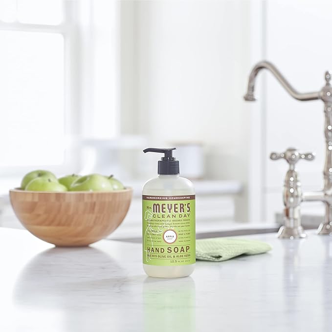 MRS. MEYER'S CLEAN DAY Hand Soap, Made with Essential Oils, Apple, 12.5 fl. oz - Pack of 3