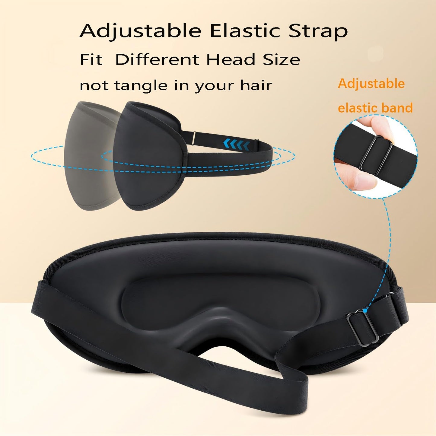 Sleep Mask for Side Sleeper Women Men,Blackout Eye Masks for Sleep,3D Contoured Sleeping Mask,Breathable Adjustable Eye Cover Blindfold with lash Extensions for Trave,Nap,Night Work