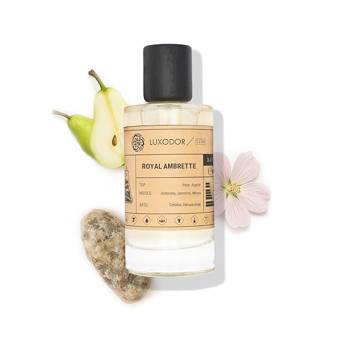 Royal Ambrette Perfume for Men & Women, Inspired by L.e L.ab’o Another 13, 2-Piece Combo of 100 ml Fragrance Spray Bottle & 10 ml Alcohol-Free Roll-On Perfume Oil, Vegan, Paraben-Free, Unisex