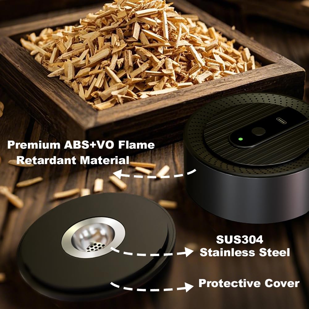 Electric Whiskey Smoker Kit with 12 Wood Chips, Rechargeable Cocktail Smoker Kit Built-in Lighter, No Butane Needed, Bourbon Whiskey Gifts for Men, Dad, Husband – Birthday, Christmas, Anniversary