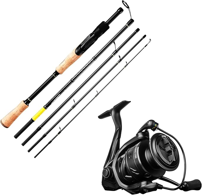 Spinning Fishing Combo - 6'6'' Travel Fishing Rod and Size 4000 M1 Spinning Reel