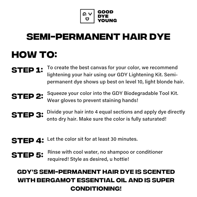 Good Dye Young Streaks and Strands Semi Permanent Hair Dye (Riot Orange) - UV Protective Temporary Hair Color Lasts 15-24+ Washes - Conditioning Orange Hair Dye - PPD-free, Cruelty-Free & Vegan