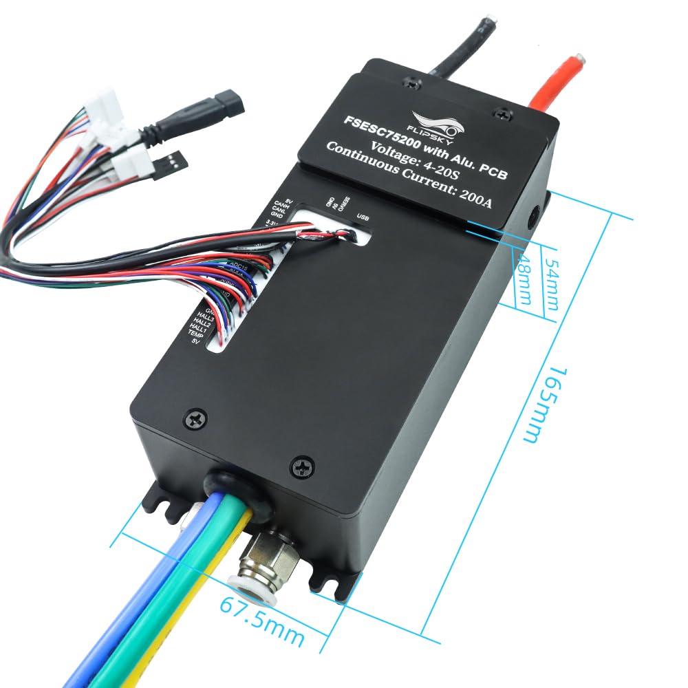 FLIPSKY 75200 FOC 84V High Current Single ESC with Water Cooling Enclosure for Electric Skateboard/Scooter/Ebike Speed Controller