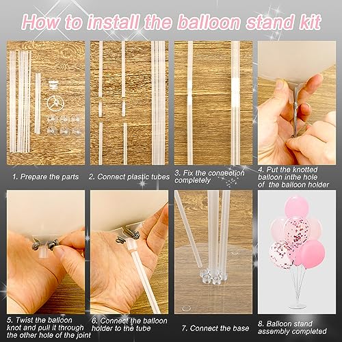 Balloon Stand Kit - 4 Sets with Balloon Sticks, Stands for Table & Floor, Archer with Base for Parties & Decorations