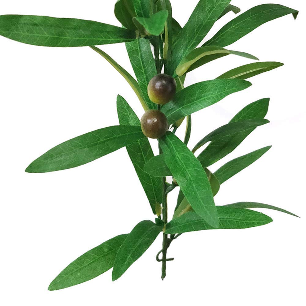 GWOKWAI Artificial Olive Leaf Garland, Olive Branch Wreath Ivy Vines Leaf Greenery Ornament for Wedding Backdrop Home Indoor Outdoor Wall Party Decoration