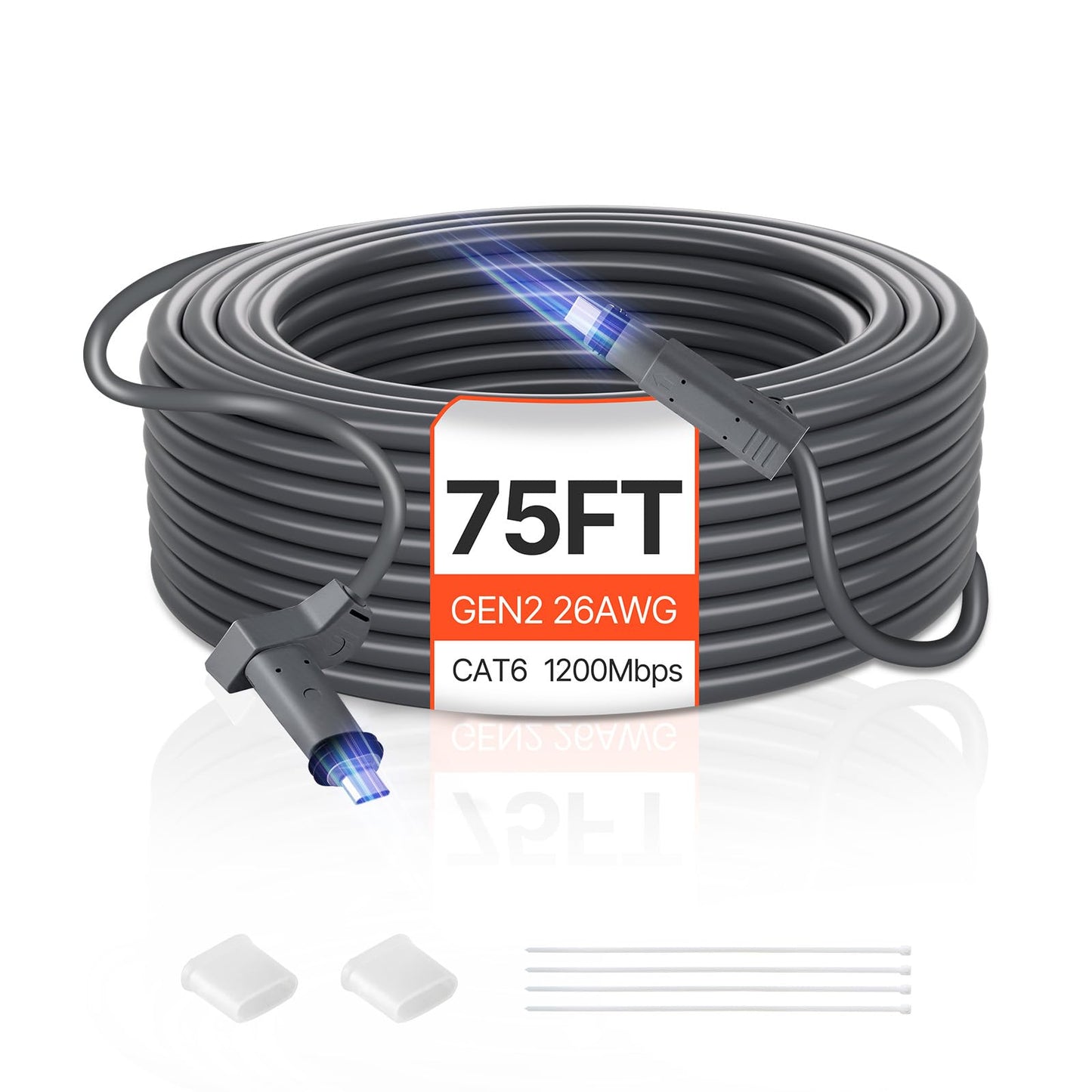 Vevor Starlink Gen 2 Cable, 75 Ft, 26 Awg Copper Core, Durable Extension Cable For Standard Generation 2, Compatible With Starli