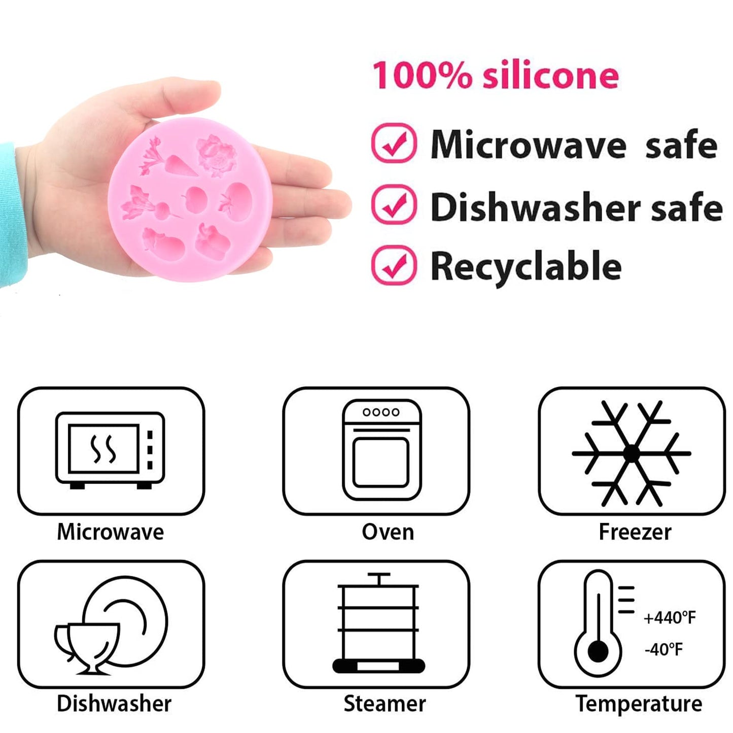 Mujiang Fruit Vegetable Silicone Molds Leaf Fondant Mold For Cake Cupcake Topper Decoration Chocolate Candy Clay Gum Paste Set Of 3