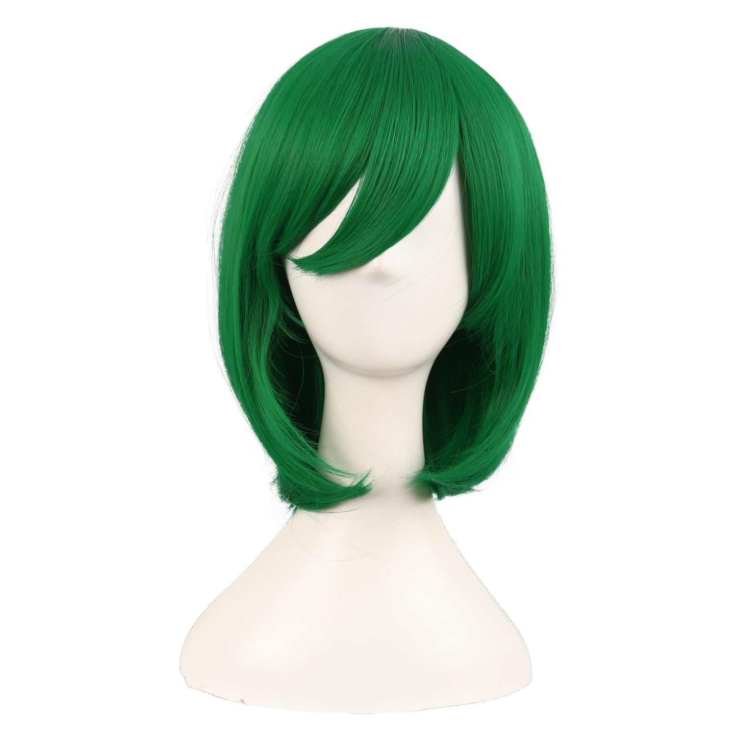 MapofBeauty 14Inch /35cm Female Models Medium Length Straight Hair Cosplay Wig (Grass Green)