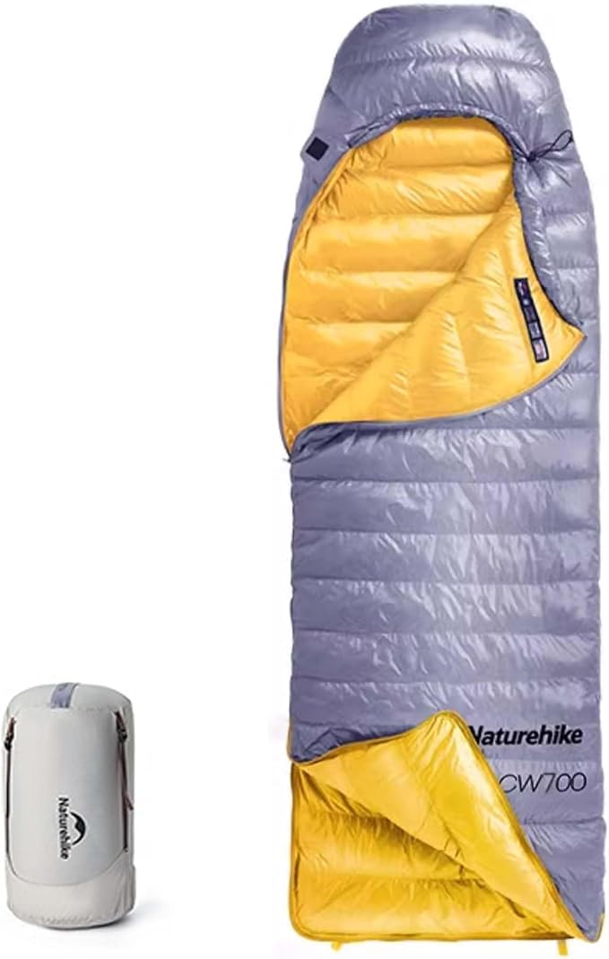 Naturehike CW700[2025 Upgrade] Ultralight Down Sleeping Bag [ -26.2°C~-1.7°C,1074g] All Season Camping Sleeping Bags for C...