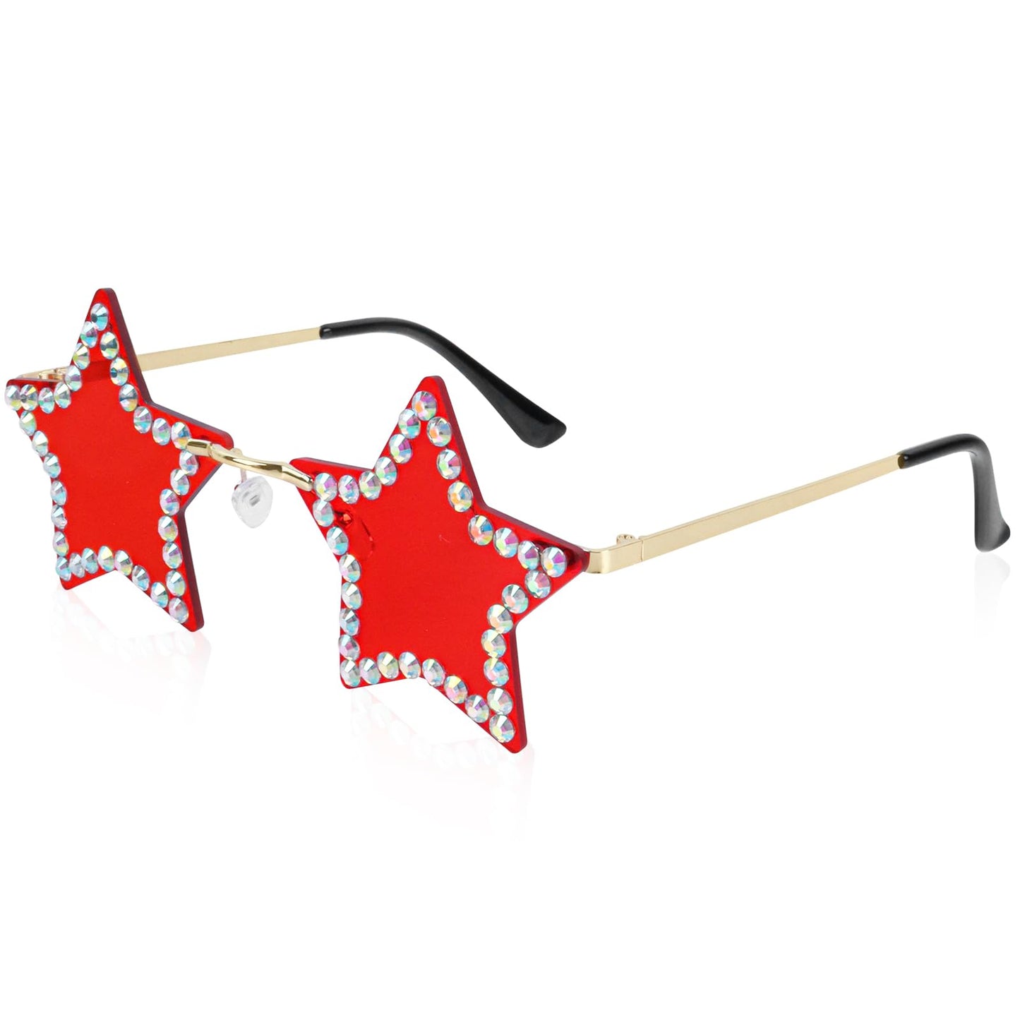 Klfoho Rimless Star Shape Sunglasses Fashion Glasses Women Men Party Christmas Cosplay Glasses Pentagram Sunglasses