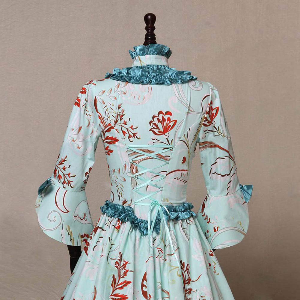 HFU Women's Marie Antoinette Victorian Dress 18th Century Medieval Civil War Ball Gown Southern Belle Costume (25# Blue, S)