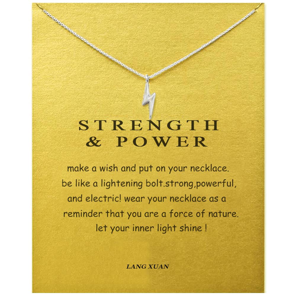 LANG XUAN Friendship Compass Necklace Good Luck Butterfly Pendant Chain Necklace with Message Card Gift Card for Women