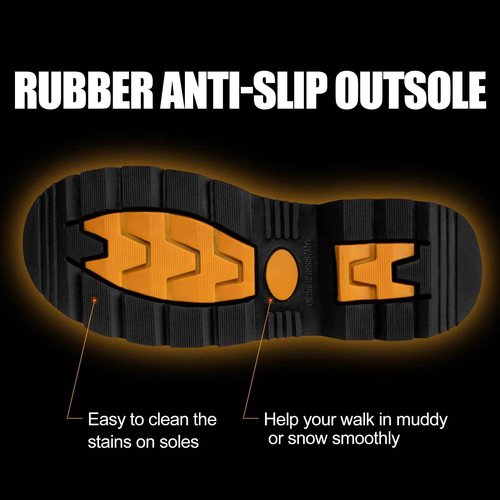 Hunthor Rubber Work Boots, Puncture-Proof with Steel Toe & Shank, Waterproof Insulated 6mm Neoprene Hunting Boots for Farming, Construction, Gardening, Fishing, Outdoor Work