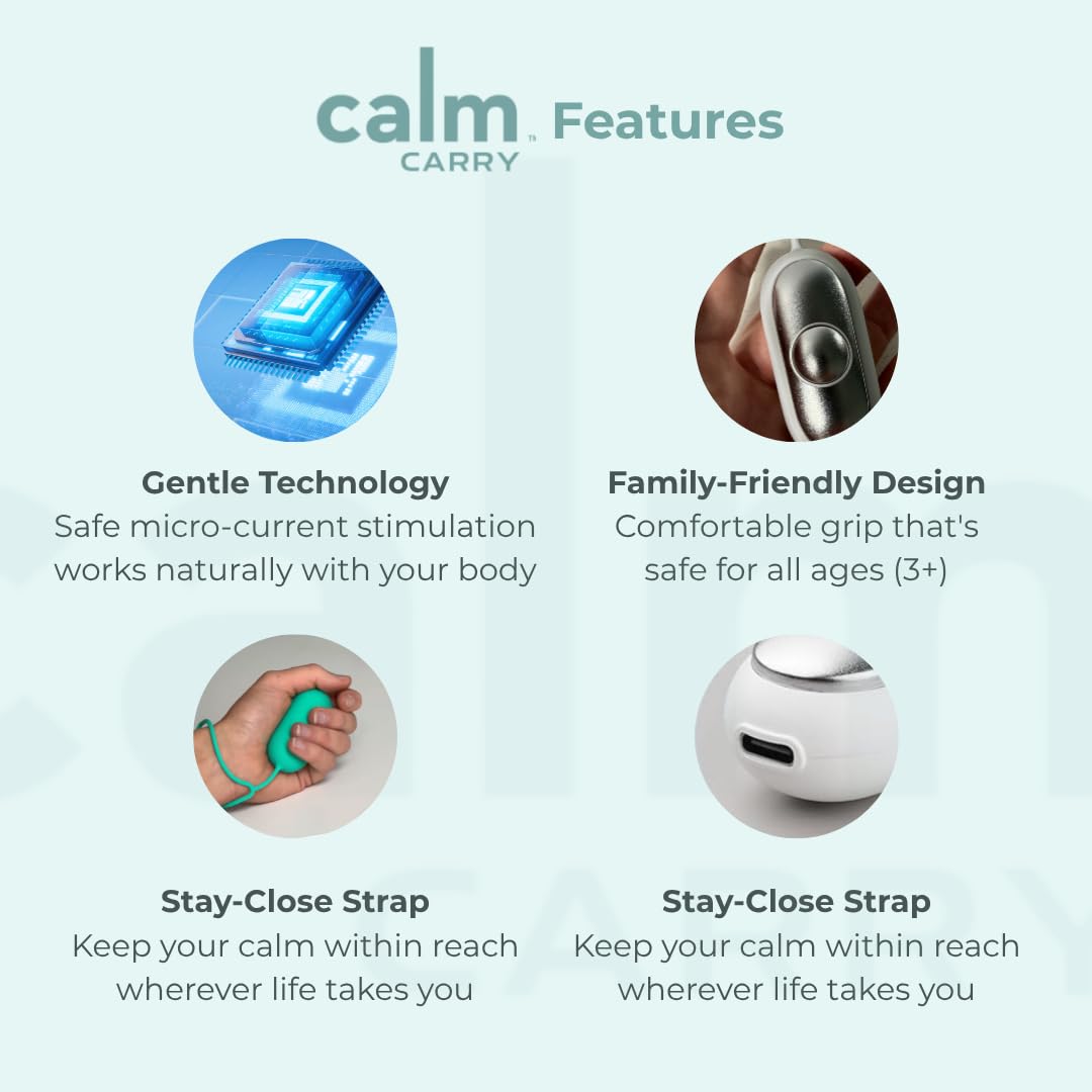 Glowco CalmCarry Sleep Aid Device – Handheld Microcurrent Relaxation Tool, Supports Calm, Focus & Gentle Relief, USB Rechargeable, Portable Wellness Device for Adults & Kids | Purple Calm Carry