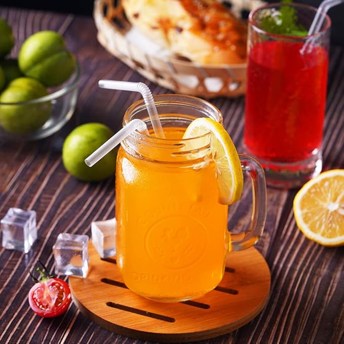 500 Pcs Clear Disposable Plastic Flexible Straws.(0.23'' diameter and 7.7" long)