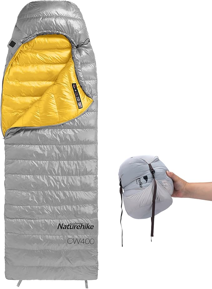 Naturehike Ultralight Down Cold Weather Sleeping Bag, 650FP Compact Sleeping Bag 3-4 Season for Adults & Kids, Backpackin...