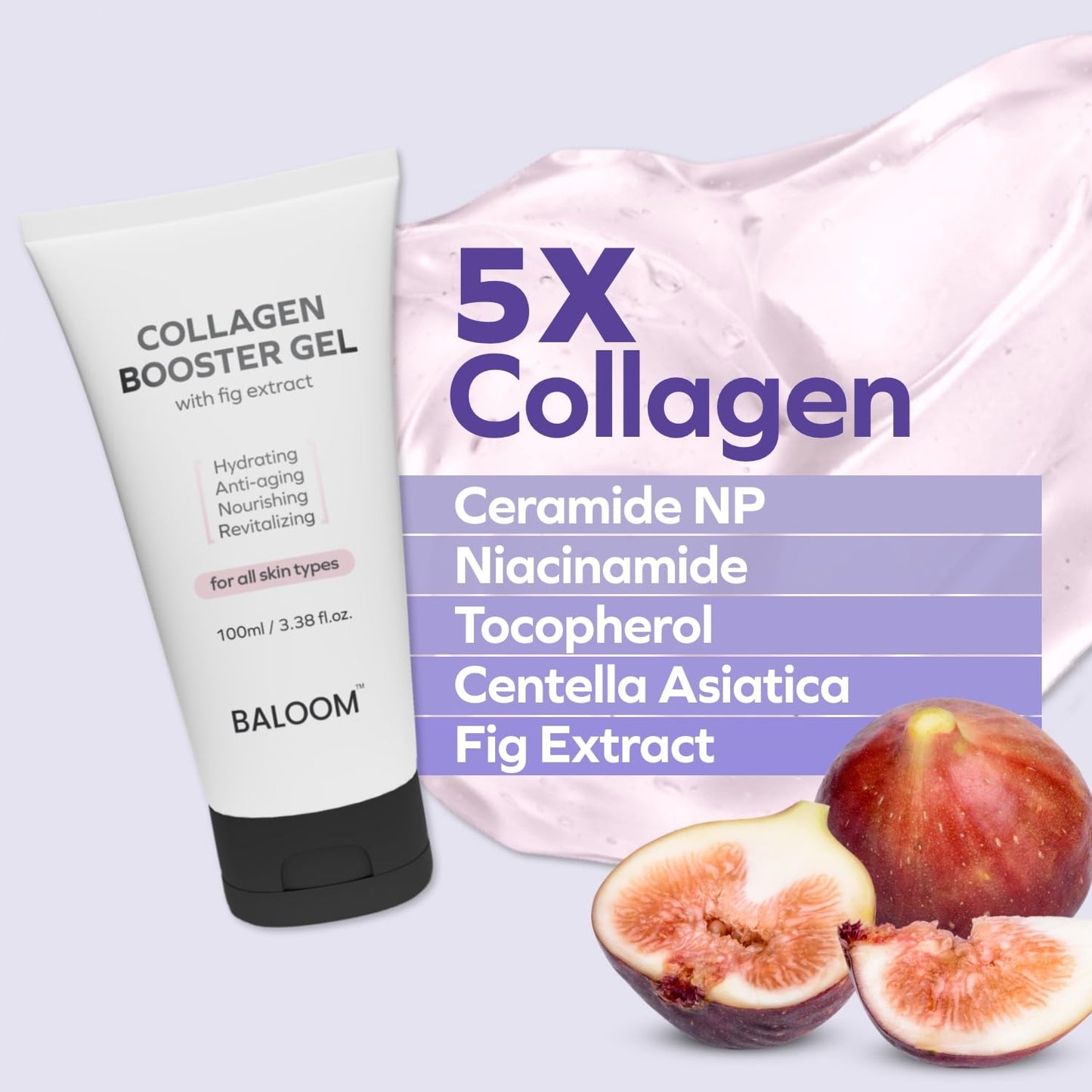 Collagen Booster Gel Serum for Korean Skin Care & Microcurrent Face Massagers, Filled With Collagen Capsules, Hydrating & Nourishing & Revitalizing Facial Gel for Skin Care 3.38 Fl Oz