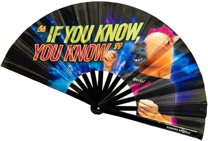 Kandies World Custom Festival Folding Hand Fan - Unique Designs, Made of Bamboo, Clacking Sound, Lightweight - Perfect Rav...